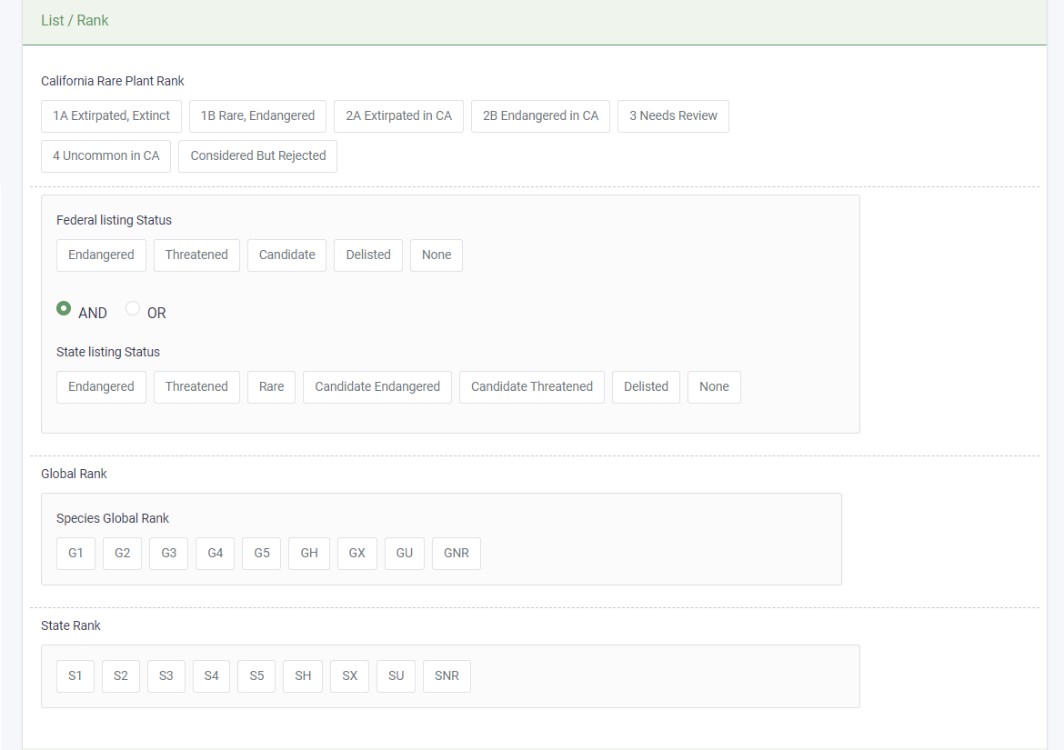Advanced Search List-Rank Section