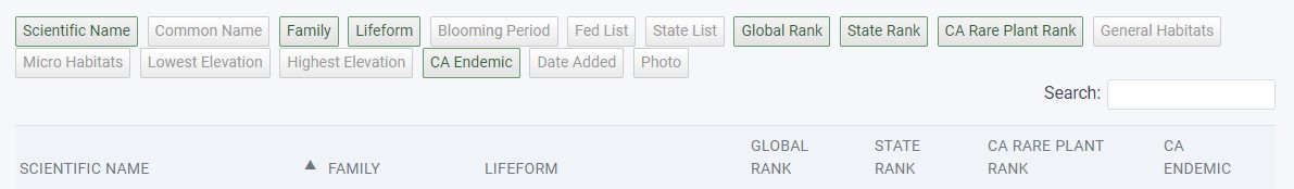 Search Results Column Re-ordering